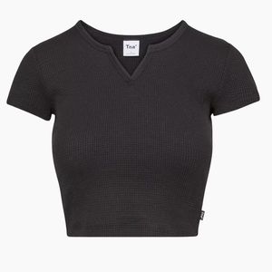 Aritzia Tna Waffle Notch T-Shirt Purple
